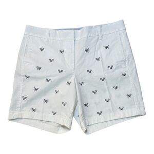 J. Crew White Embroidered Chino Shorts WOMEN'S SZ 10 Tennis Preppy Country Club